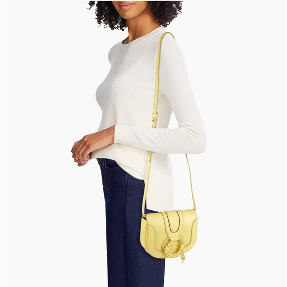 NEW💛See by Chloé Hana Leather Gold Lock Charm Detail Crossbody Bag Russet Green - Picture 2 of 13